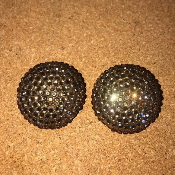 Vintage brown Crystal clip Ons - Picture 2 of 5